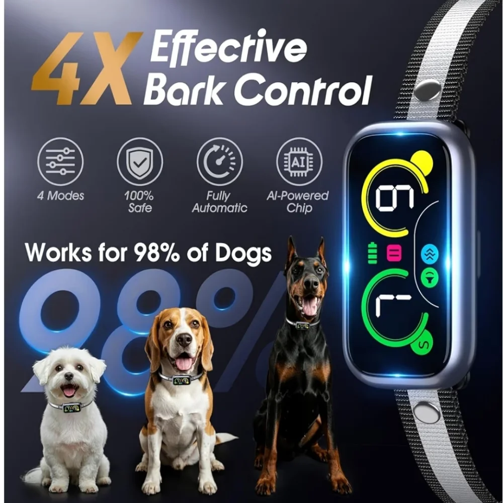 Dog Bark Collar Pro, Instant Bark Solution, Smart Anti Barking Device